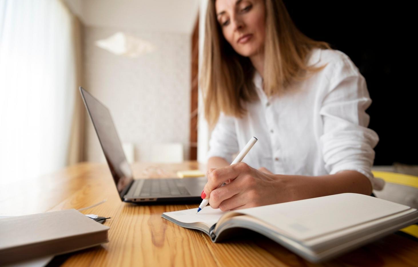 Business professional reviewing financial analytics on computer screen